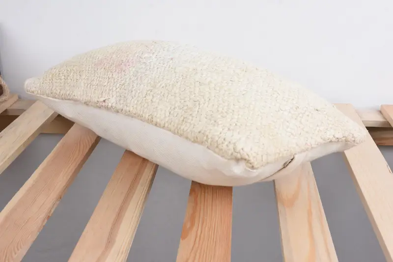 Cushion Case, Antique Pillows, Handmade Kilim Cushion, Wool Kilim Pillow Pillow Case, 8x16 Beige Cushion Case, Pillow for Couch - 6