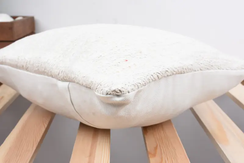 Vintage Pillow, Handmade Rug Seat Pillow, Antique Pillows, Pillow for Couch, Neutral Throw Cushion, 12x12 White Cushion Cover, Pillow, Couch Pillow - 6