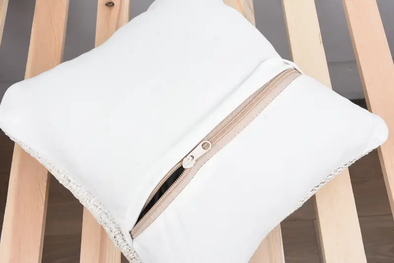 Vintage Pillow, Handmade Rug Seat Pillow, Antique Pillows, Pillow for Couch, Neutral Throw Cushion, 12x12 White Cushion Cover, Pillow, Couch Pillow - 8