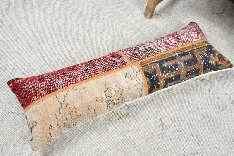 Kilim Pillow Cover, Boho Pillow Sham Cover, Pillow, 12x36 Red Pillow Sham, Bohemian Cushion Cushion Cover, Pillow for Couch - 8