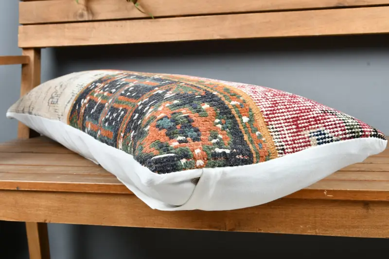 Kilim Pillow Cover, Boho Pillow Sham Cover, Pillow, 12x36 Red Pillow Sham, Bohemian Cushion Cushion Cover, Pillow for Couch - 3