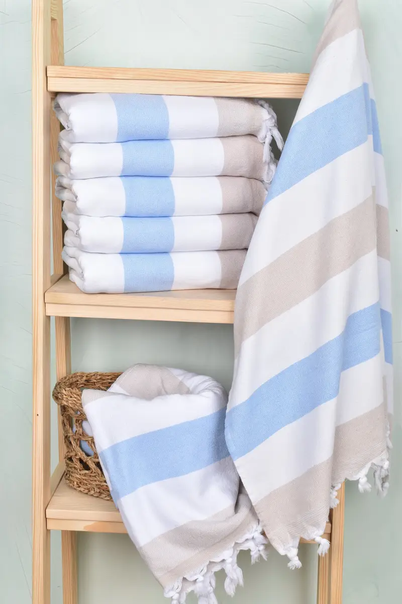 Organic Beach Towel, Bachelorette Party Favors, 64x36 Cotton Striped Terry Towel, House Warming Gift, Absorbent towel, Personalized Turkish Towel - 3