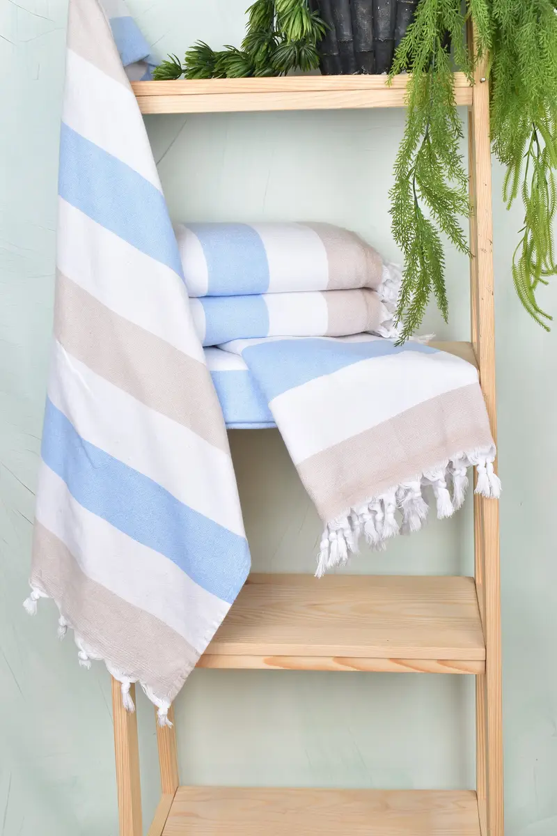 Organic Beach Towel, Bachelorette Party Favors, 64x36 Cotton Striped Terry Towel, House Warming Gift, Absorbent towel, Personalized Turkish Towel - 6