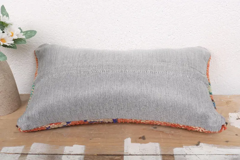 Pattern Throw Pillow Sham, Antique Pillows, Sofa Pillow, Boho Pillow Sham Cover, Vintage Kilim Throw Pillow, Pillow Case, 8x16 Orange Pillow - 7