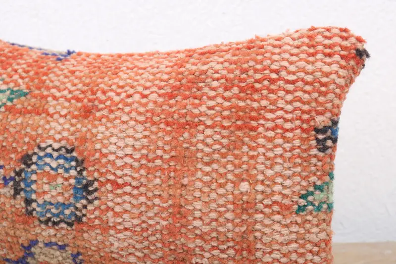 Pattern Throw Pillow Sham, Antique Pillows, Sofa Pillow, Boho Pillow Sham Cover, Vintage Kilim Throw Pillow, Pillow Case, 8x16 Orange Pillow - 5