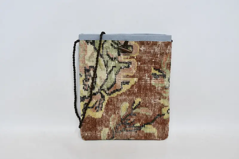 Ayarlanabilir Askılı Kilim Çanta, Yün Vintage Motifli Çapraz Çanta