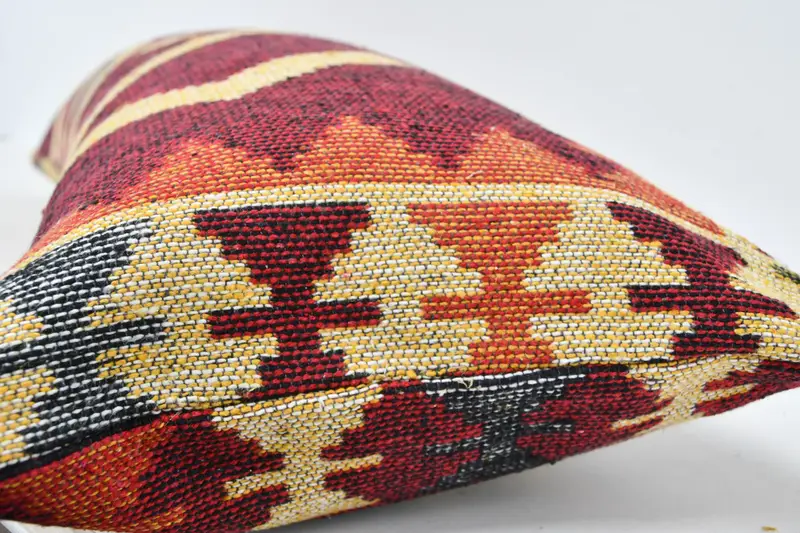 Turkish Pillow, Vintage Kilim Pillow, Vintage Kilim Throw Pillow, Meditation Cushion Cover, 16x48 Red Pillow Case, Pillow Cover - 6