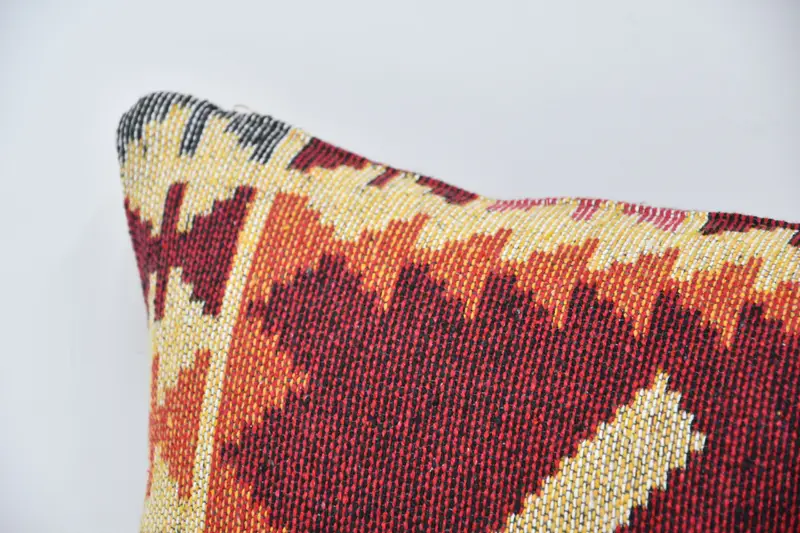 Turkish Pillow, Vintage Kilim Pillow, Vintage Kilim Throw Pillow, Meditation Cushion Cover, 16x48 Red Pillow Case, Pillow Cover - 2