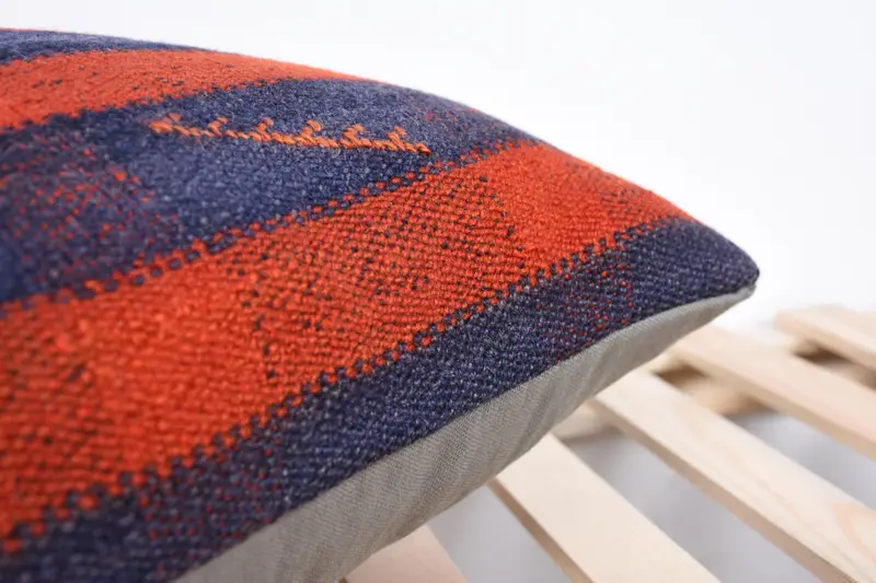Interior Designer Pillow, 20x20 Orange Pillow Sham, Pillow Case, Handmade Kilim Cushion, Turkish Kilim Pillow, Handwoven Pillow Cover Cushion Cover - 7