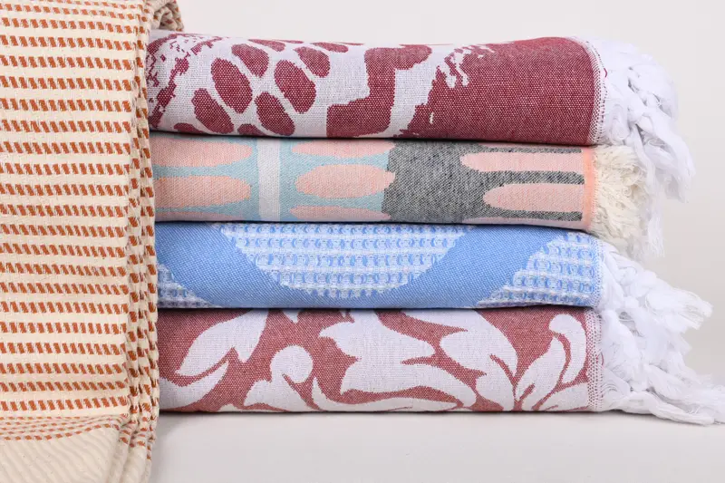Custom Wedding Gifts, Turkish Bedspread, Bachelorette Gifts, Bedspread, Baby Boy Gift, Customized Turkish Blanket, 80x60 Cotton Set of 5 Towel - 1