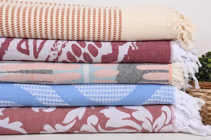 Custom Wedding Gifts, Turkish Bedspread, Bachelorette Gifts, Bedspread, Baby Boy Gift, Customized Turkish Blanket, 80x60 Cotton Set of 5 Towel - 3