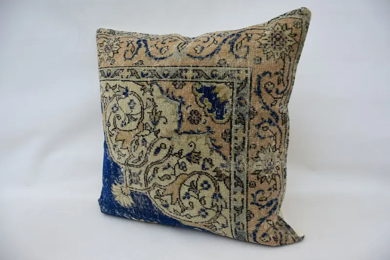 Kilim Cushion Sham, 32x32 Beige Pillow, Meditation Pillow Case, Home Decor Pillow, Cushion Cover, Ethnic Pillow Cover Cushion, Throw Kilim Pillow - 5