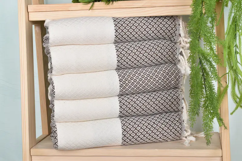 Gift For Him, Personalized Diamond Towel, Brown Cotton, 36x71 Inches