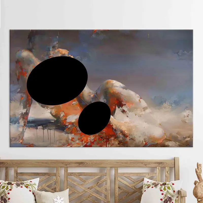 Naked Woman Painting Print, Sexy Woman Canvas, Erotic Woman Wall Art, Nude Woman Print, Sensual Woman, Bedroom Wall Decor, Mature Canvas, - 1