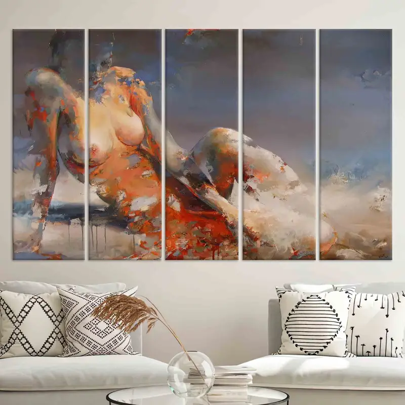 Naked Woman Painting Print, Sexy Woman Canvas, Erotic Woman Wall Art, Nude Woman Print, Sensual Woman, Bedroom Wall Decor, Mature Canvas, - 10