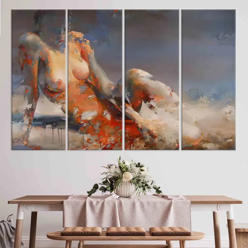 Naked Woman Painting Print, Sexy Woman Canvas, Erotic Woman Wall Art, Nude Woman Print, Sensual Woman, Bedroom Wall Decor, Mature Canvas, - 9
