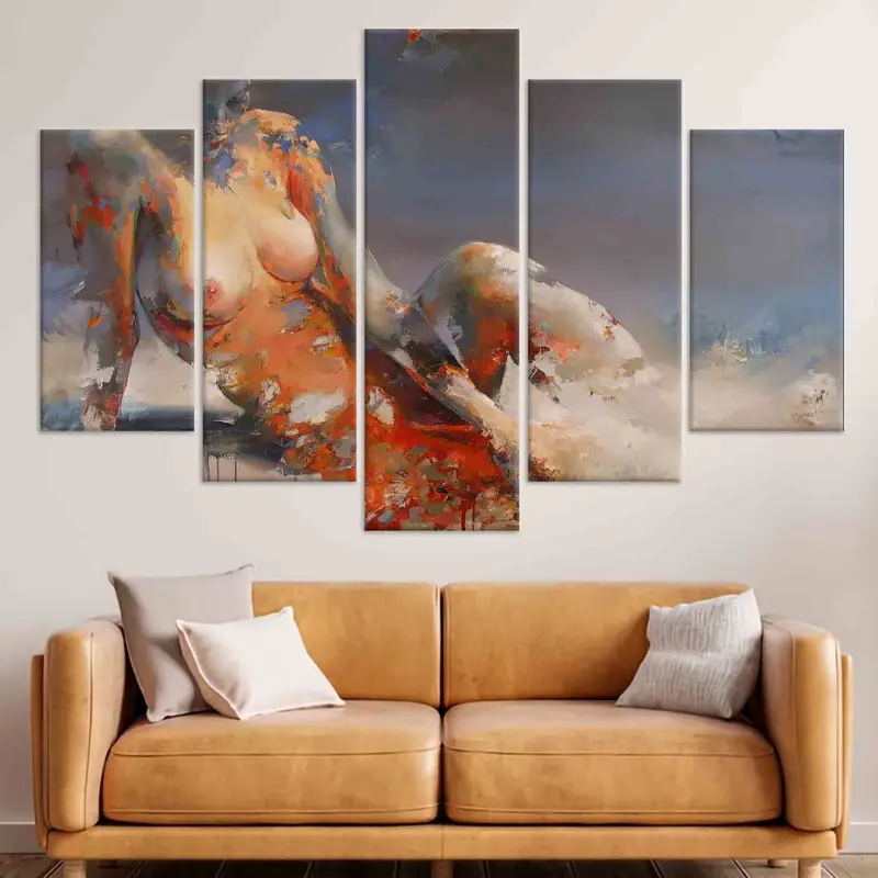 Naked Woman Painting Print, Sexy Woman Canvas, Erotic Woman Wall Art, Nude Woman Print, Sensual Woman, Bedroom Wall Decor, Mature Canvas, - 3