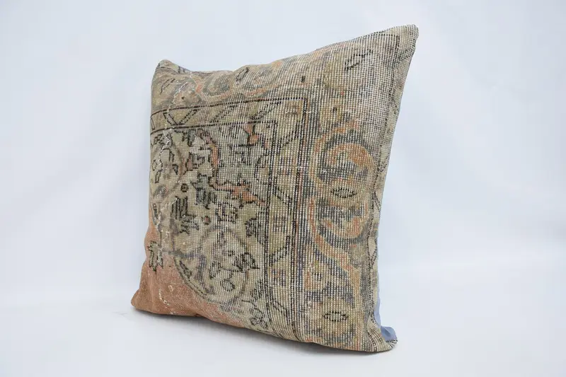 Boho Pillow Sham Cover, Pillow Case, Interior Designer Pillow, Vintage Pillow, Bolster Cushion Case, 28x28 Beige Cushion Cover - 4