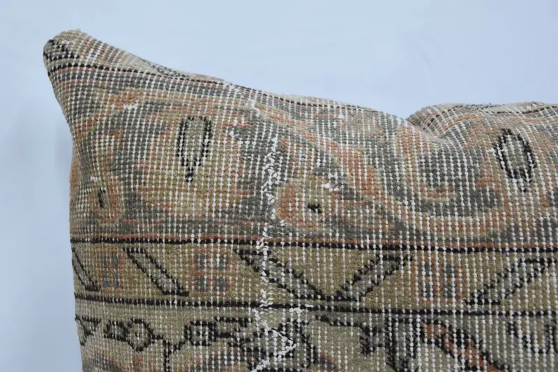 Boho Pillow Sham Cover, Pillow Case, Interior Designer Pillow, Vintage Pillow, Bolster Cushion Case, 28x28 Beige Cushion Cover - 2