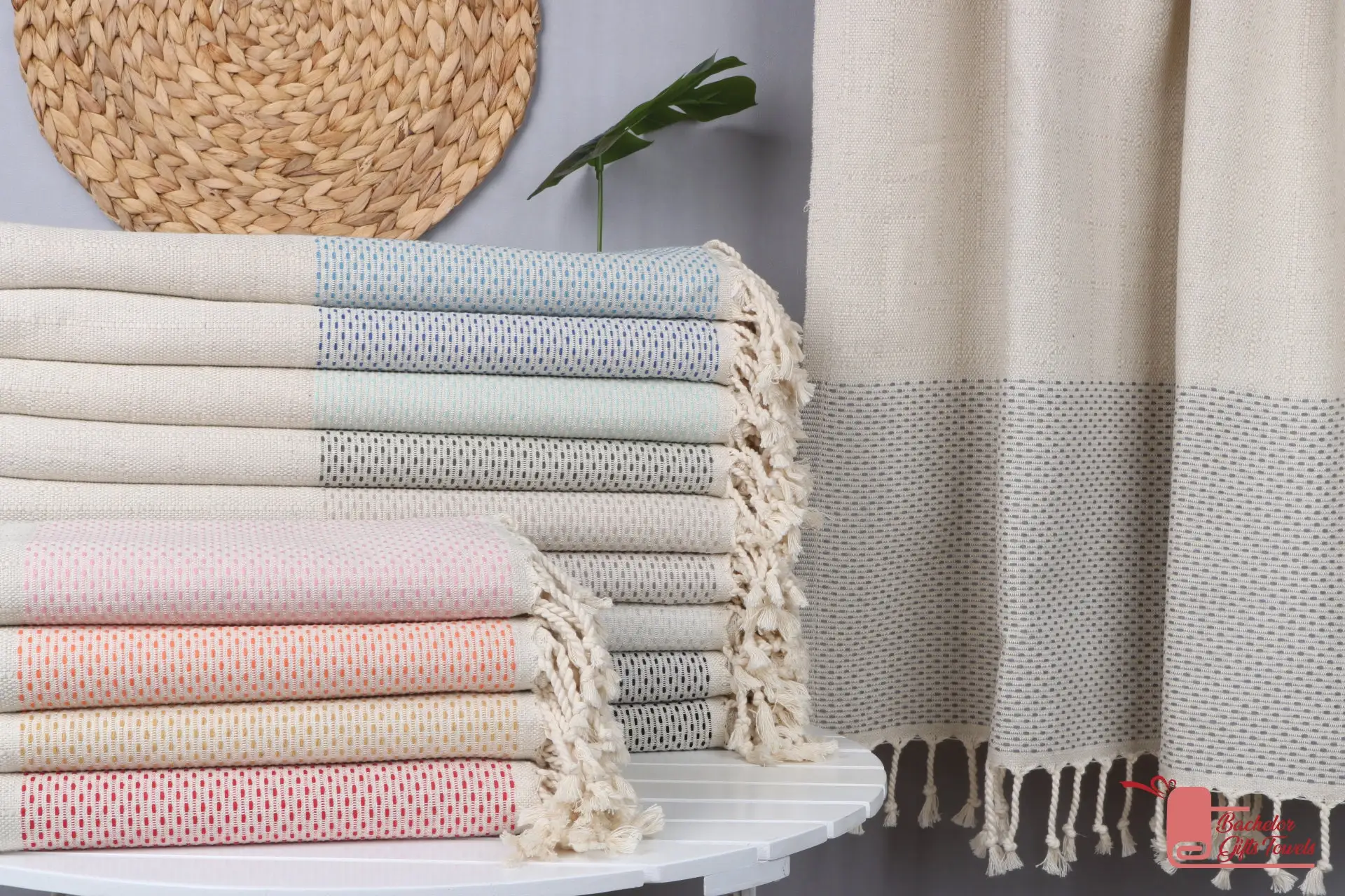 Personalized Cotton Polka Dot Towel, 70x40 inches or 100x180cm - 1