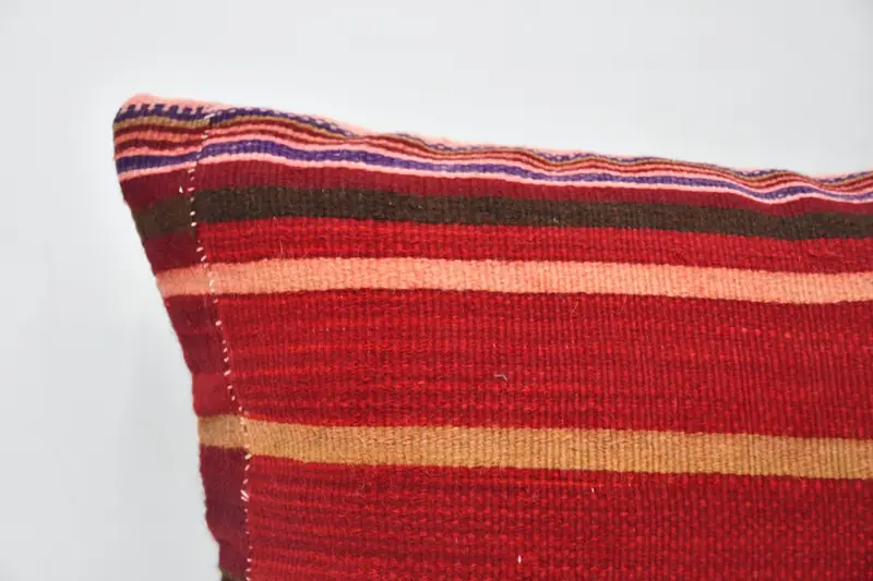 Vintage Kilim Throw Pillow, Turkish Pillow, Boho Chic Pillow Sham, Home Decor Pillow, Garden Pillow Case, 20x20 Red Pillow Sham, Cushion Case - 2