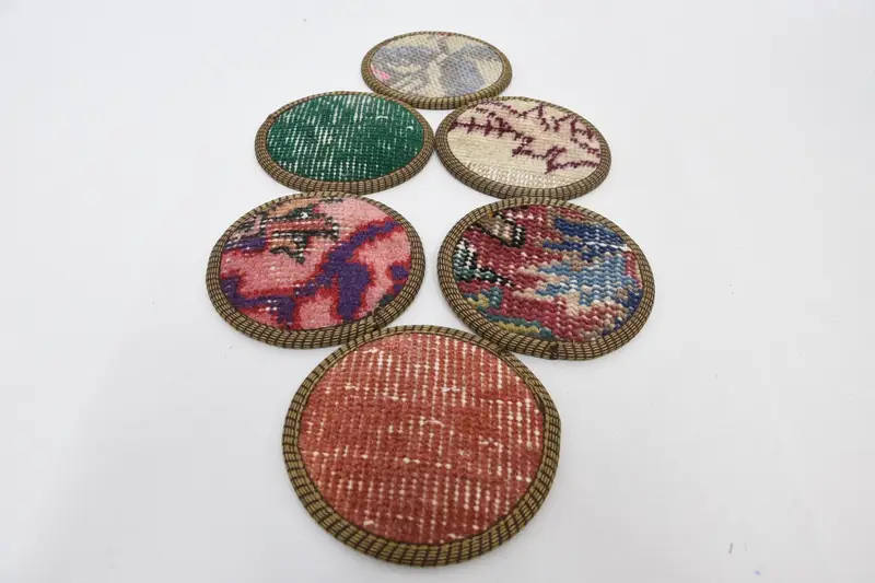 Kırmızı ve Yeşil Daire Bardak Altlığı, Dayanıklı ve Şık İçecek Altlığı