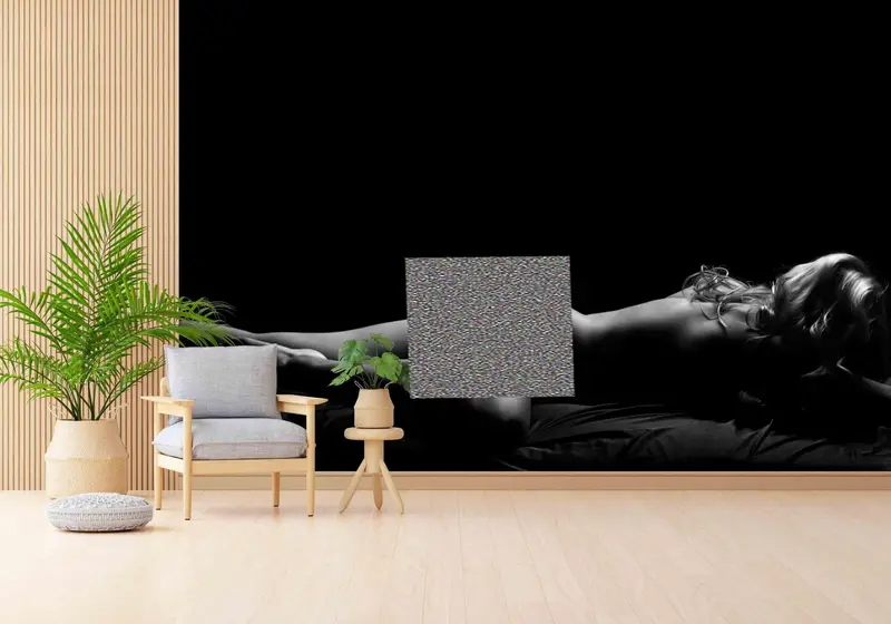 Zarif Şehvetli Fotoğraf Baskılı Duvar Kağıdı: Seksi Kadın Sanat Dekoru