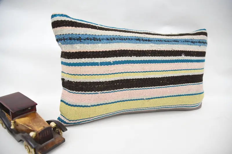12x20 Blue Cushion Case, Kilim Pillow Cover, Oriental Cushion, Throw Kilim Pillow, Pillow Cover, Antique Pillows, Sofa Cushion Case - 2
