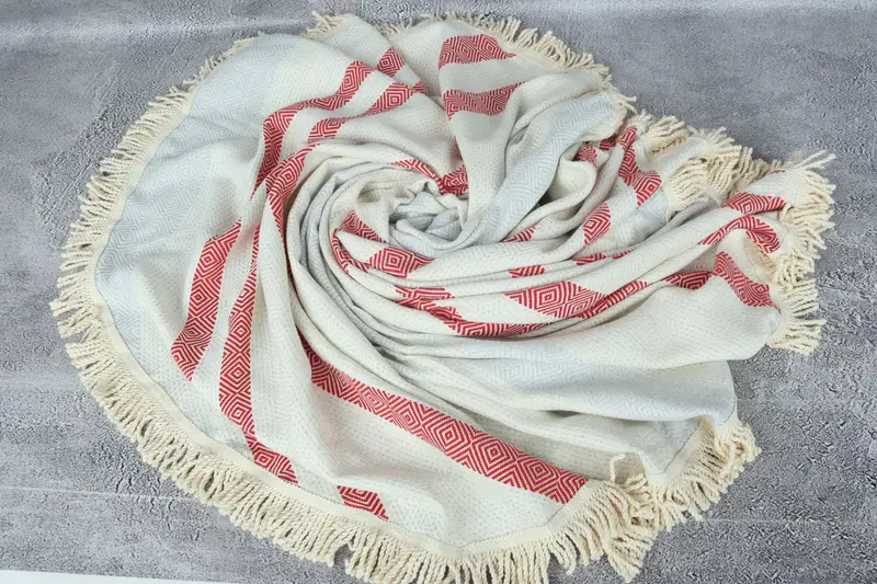 Fouta towel, Valentines Day Gift For Him, Travel Towel, 64x64 Cotton Round Diamond Towel, Handwoven Turkish bath towel, Bath towel, Beach Towel Gift - 1