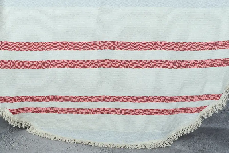 Fouta towel, Valentines Day Gift For Him, Travel Towel, 64x64 Cotton Round Diamond Towel, Handwoven Turkish bath towel, Bath towel, Beach Towel Gift - 8