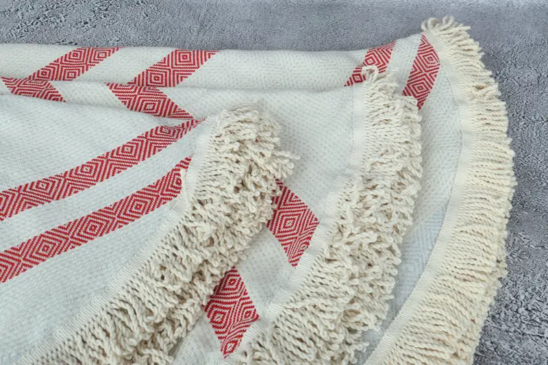 Fouta towel, Valentines Day Gift For Him, Travel Towel, 64x64 Cotton Round Diamond Towel, Handwoven Turkish bath towel, Bath towel, Beach Towel Gift - 2