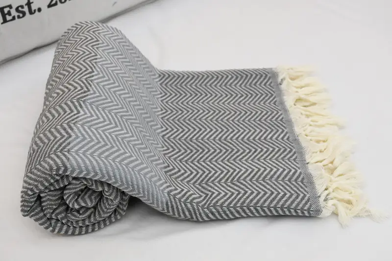 Memorial Gift, Custom Wedding Gifts, Woven Throw Blanket, Bachelorette Party Gifts For Bride, Bachelorette Party Favors, 84x80 Cotton Chevron Towel - 6