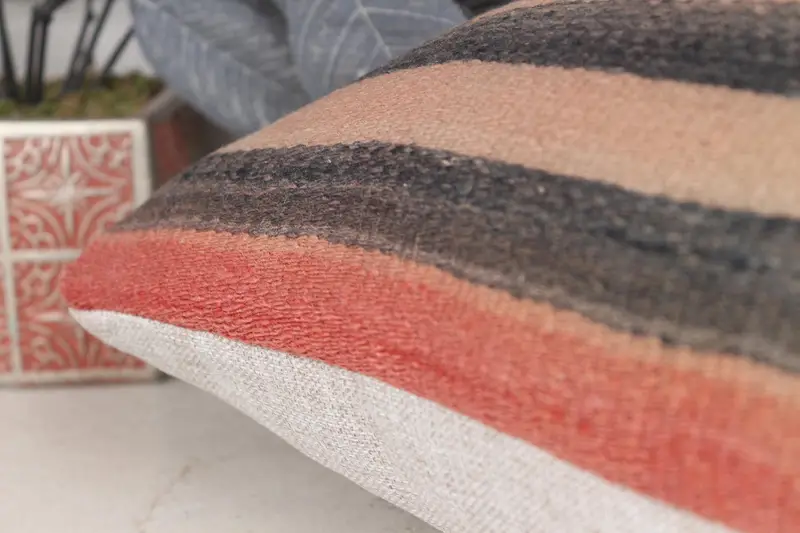 Decorative Bolster Cushion, Pillow for Sofa, Turkish Kilim Pillow, Cushion Cover, Boho Pillow Sham Cover, 16x24 Red Cushion - 7