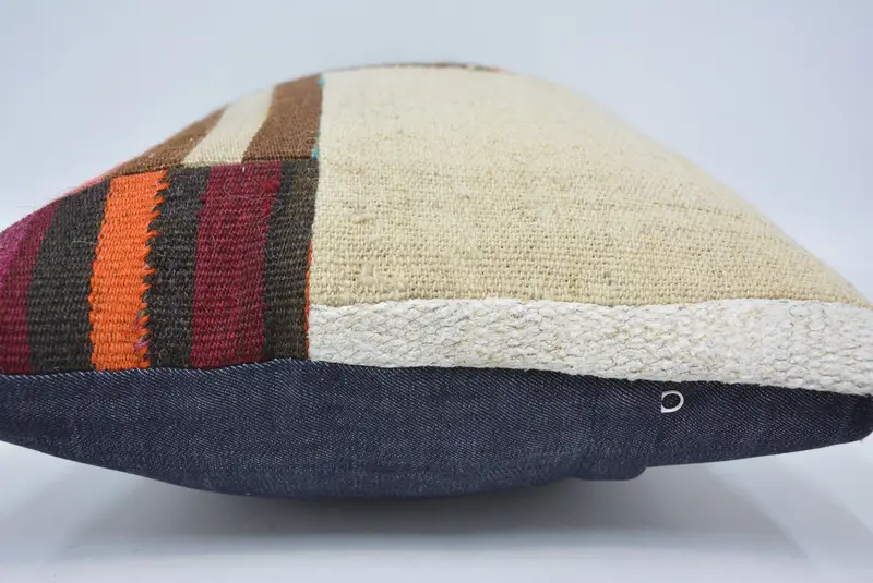 Farmhouse Cushion Case, Kilim Pillow, Accent Cushion, 16x24 Beige Pillow Case, Boho Throw Cushion, Turkish Pillow, Pillow, Vintage Pillow - 5