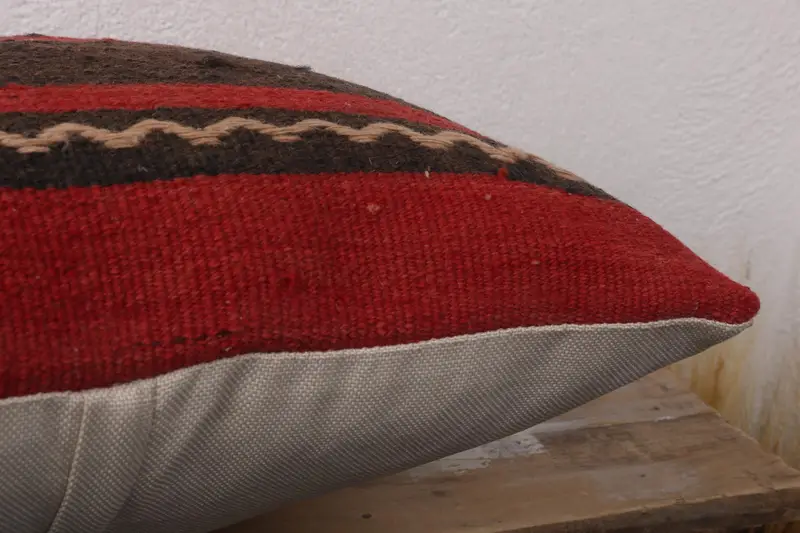 Pillow Sham, Gift Pillow, 16x16 Red Pillow Cover, Tapestry Pillow Cover, Authentic Cushion, Home Decor Pillow, Boho Pillow - 6