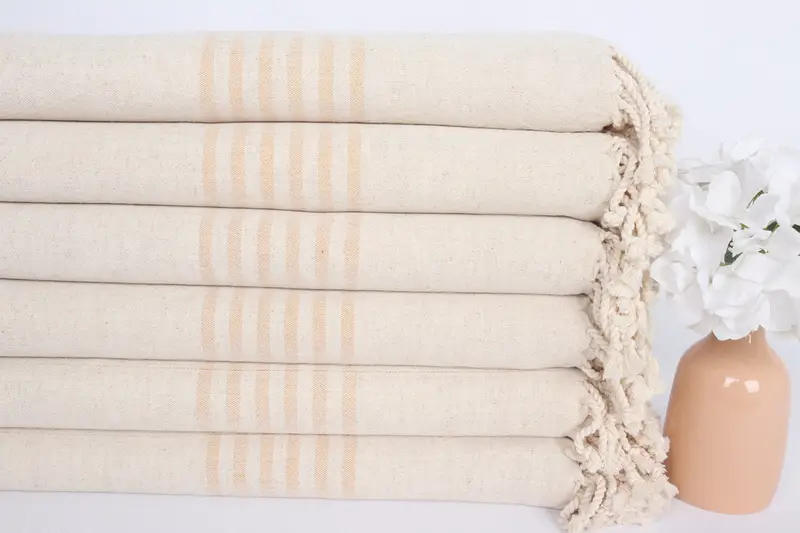Gift For The Home Decor, Bridesmaid Proposal Gift, Sand-free towel, 68x36 Linen Striped Towel, Bath towel, Bachelorette Party Gifts Bridesmaids - 3