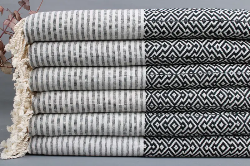 Organic Turkish Towel Beach Towel Beige, 38x75 Inches