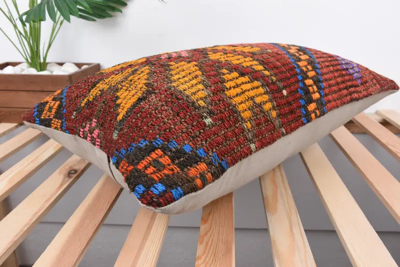 Outdoor Patio Pillow Cover, Cushion Case, Pillow for Sofa, 16x24 Red Pillow Case, Home Decor Pillow, Boho Pillow Sham Cover - 6