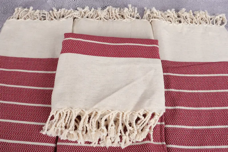 Grandma Gift, Fringed Turkish peshtemal beach towel USA, 68x40 Linen Zig zag Towel, Lightweight towel, Best Friend Gift, Bachelorette Party Favors - 4