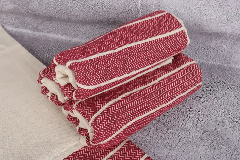 Grandma Gift, Fringed Turkish peshtemal beach towel USA, 68x40 Linen Zig zag Towel, Lightweight towel, Best Friend Gift, Bachelorette Party Favors - 7