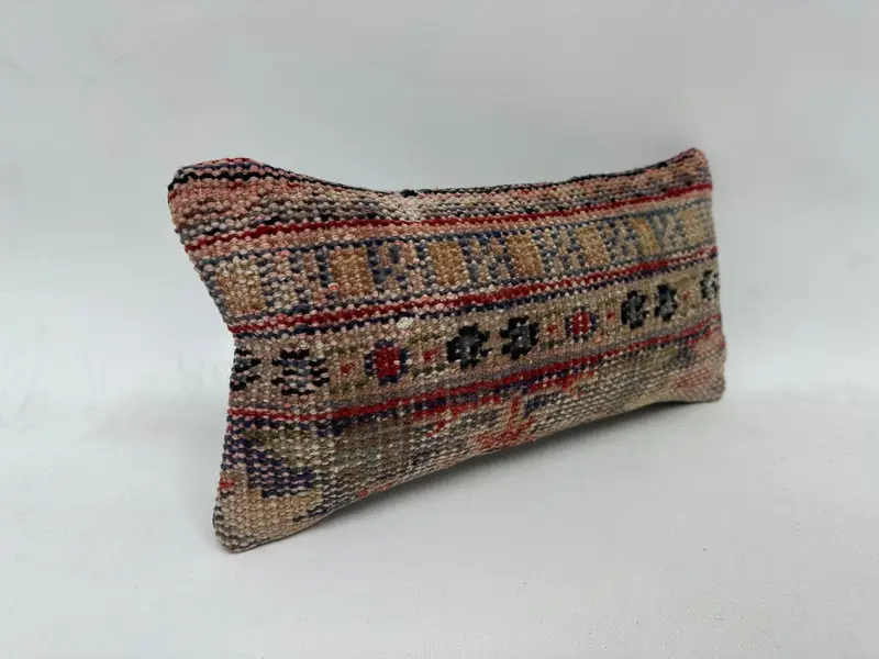 Cushion, Kilim Pillow, 8x16 Red Pillow Case, Turkish Pillow, Boho Throw Cushion Case, Boho Pillow Sham Cover, Handmade Throw Cushion Cover - 3