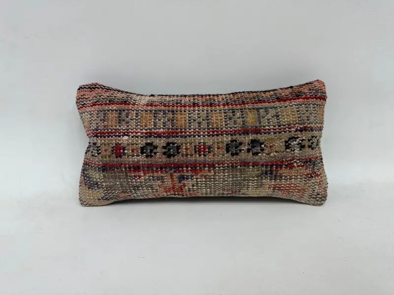Cushion, Kilim Pillow, 8x16 Red Pillow Case, Turkish Pillow, Boho Throw Cushion Case, Boho Pillow Sham Cover, Handmade Throw Cushion Cover - 1