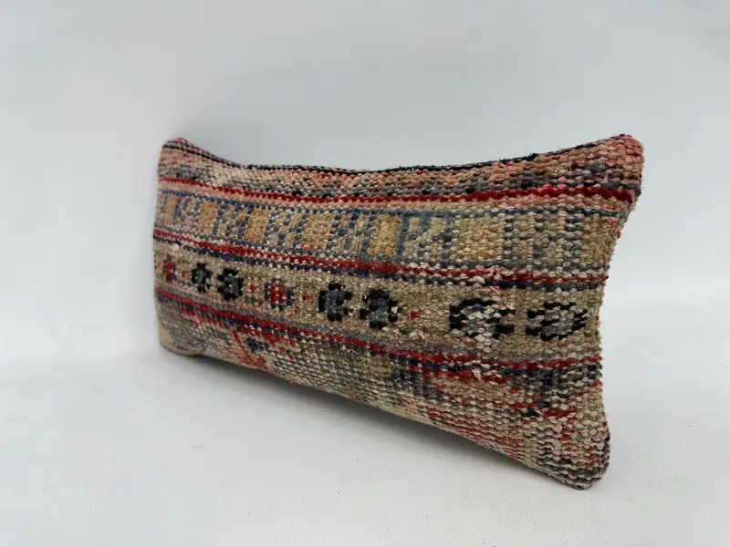 Cushion, Kilim Pillow, 8x16 Red Pillow Case, Turkish Pillow, Boho Throw Cushion Case, Boho Pillow Sham Cover, Handmade Throw Cushion Cover - 4