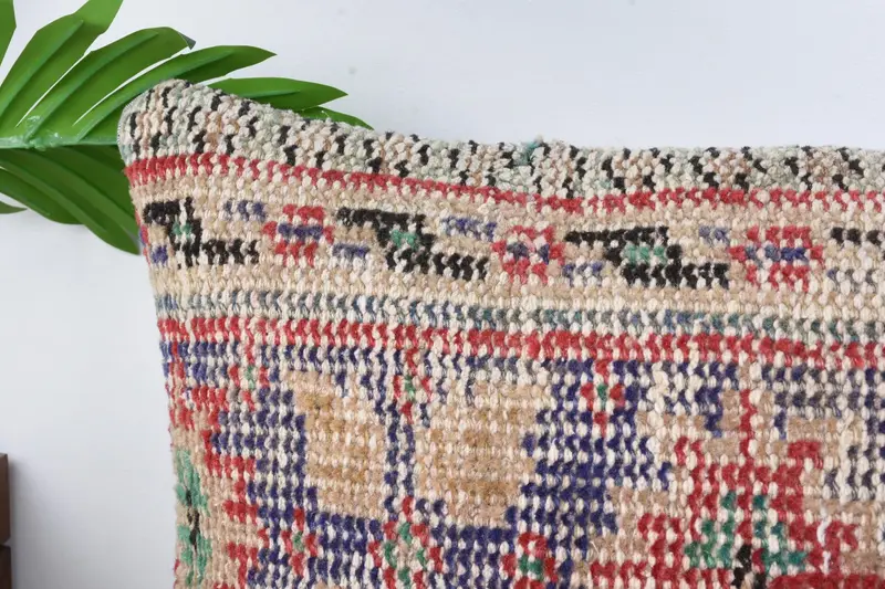 12x24 Blue Pillow Cover, Decorative Bolster Pillow, Vintage Kilim Pillow, Pillow Cover, Pillow for Sofa, Vintage Pillow, Knitted Pillow - 2
