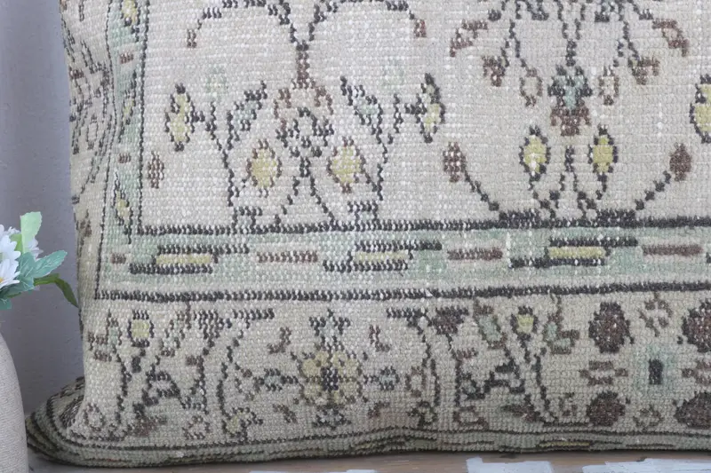 Cushion, 28x28 Beige Pillow, Accent Throw Cushion, Bolster Pillow Case, Vintage Pillow, Interior Designer Pillow, Boho Pillow - 3