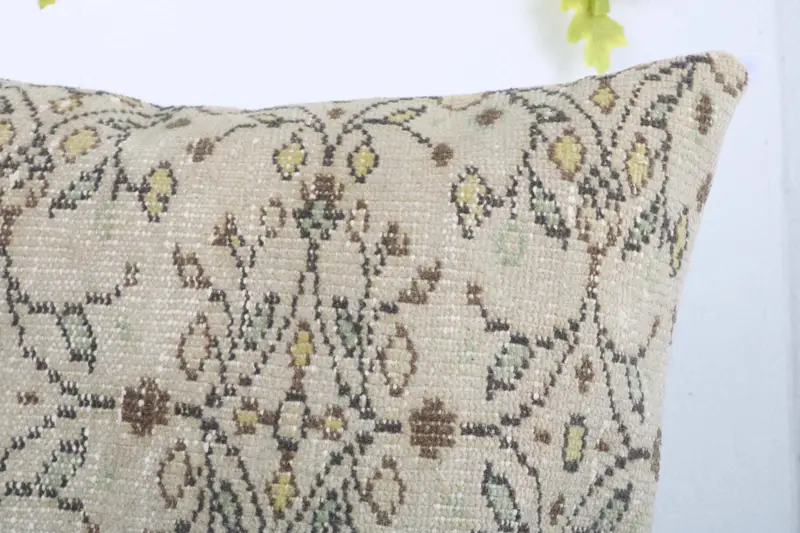 Cushion, 28x28 Beige Pillow, Accent Throw Cushion, Bolster Pillow Case, Vintage Pillow, Interior Designer Pillow, Boho Pillow - 5