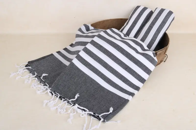 70x40 Cotton Striped Towel, Beach Theme Wedding Gift, Hammam towel, Cotton towel, Turkish Towel Monogram, Employee Gifts, Lightweight towel - 6