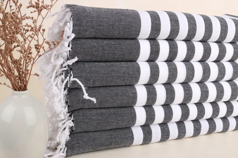 70x40 Cotton Striped Towel, Beach Theme Wedding Gift, Hammam towel, Cotton towel, Turkish Towel Monogram, Employee Gifts, Lightweight towel - 2