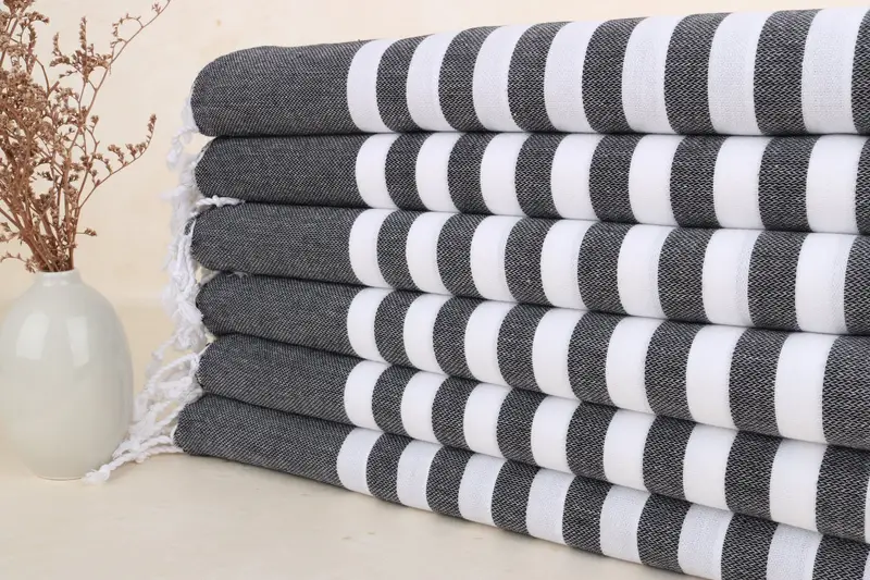 70x40 Cotton Striped Towel, Beach Theme Wedding Gift, Hammam towel, Cotton towel, Turkish Towel Monogram, Employee Gifts, Lightweight towel - 1