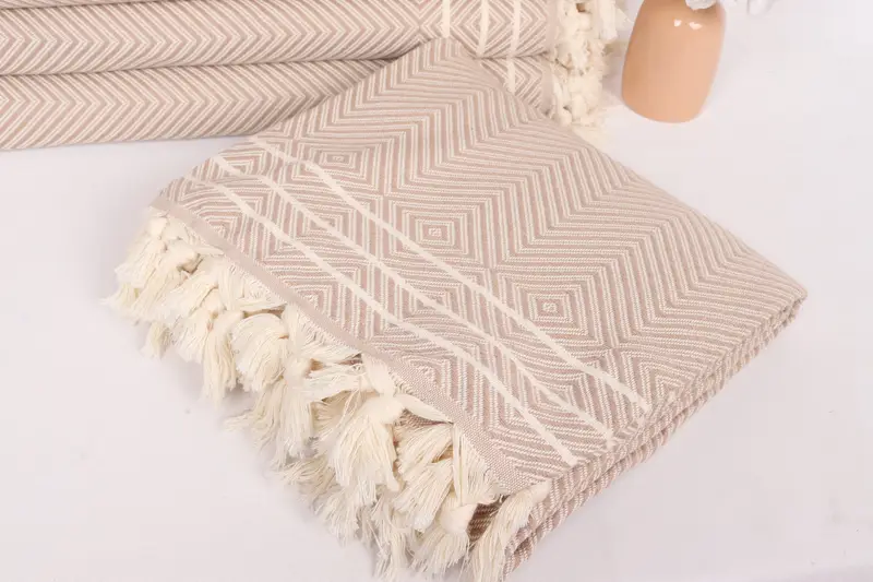 Shower Curtain, Boho Throw Blankets, 96x70 Cotton Diamond Towel, Throw Blanket for Bed, Decorative Blanket, Throw Blanket, Family Gift Basket - 5